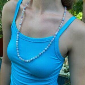 Cotton candy, hand knotted, authentic stones, gorgeous necklace